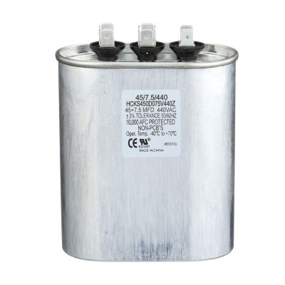 45/5 MFD 370/440 Volt Oval Dual Run Capacitor by TradePro
